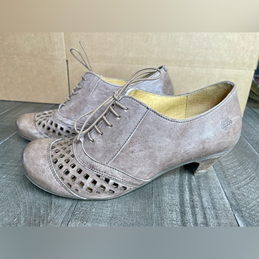 Brako Tan Leather Laces Fashion Ankle Boots Bootie Size 40 EUR